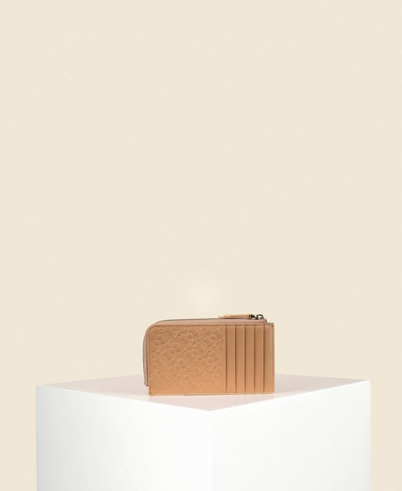 Brown Women's Cafuné C-Lock L-Zip Cardholders | CQL9995RM