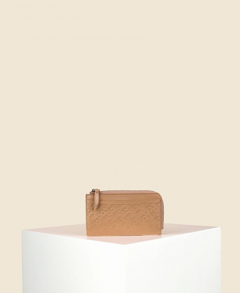 Brown Women\'s Cafuné C-Lock L-Zip Cardholders | CQL9995RM