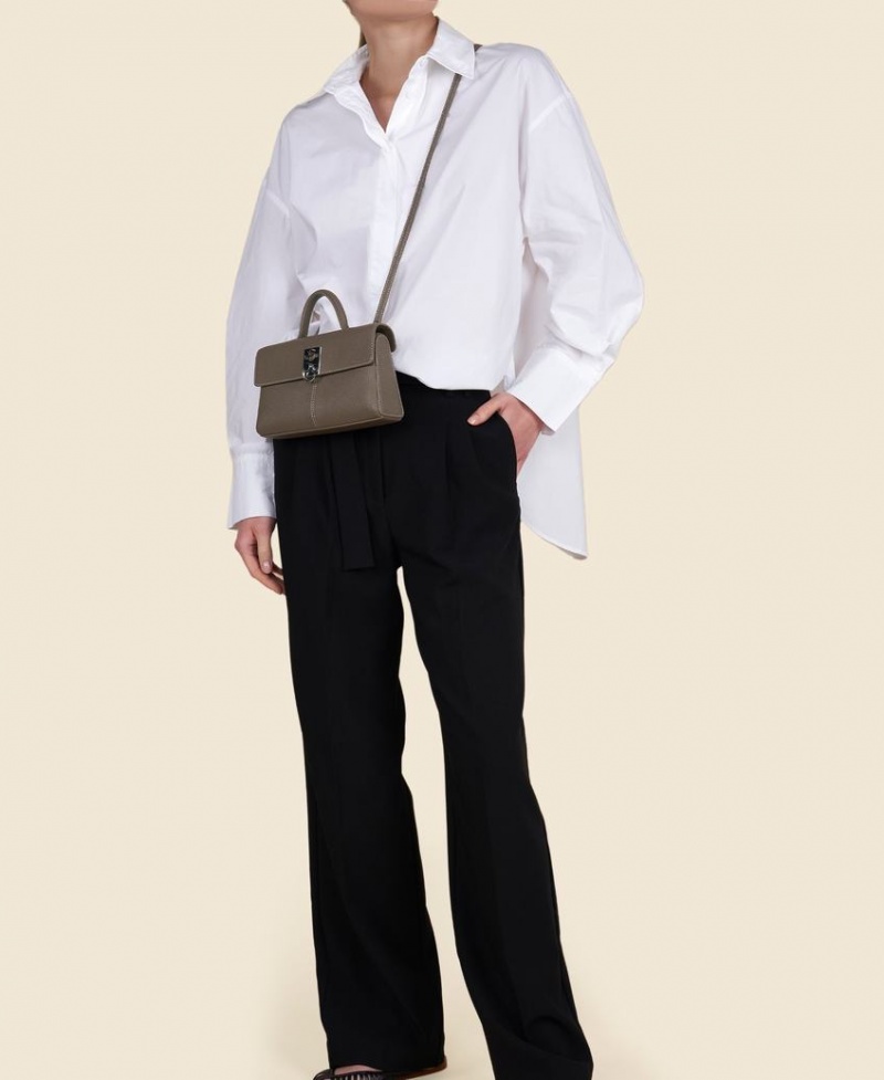 Grey Brown Women's Cafuné Stance Wallet Crossbody Bags | SSD84100PP
